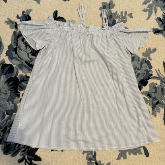 DO+BE Blue and white Striped Off-Shoulder dress size M - Picture 5 of 8